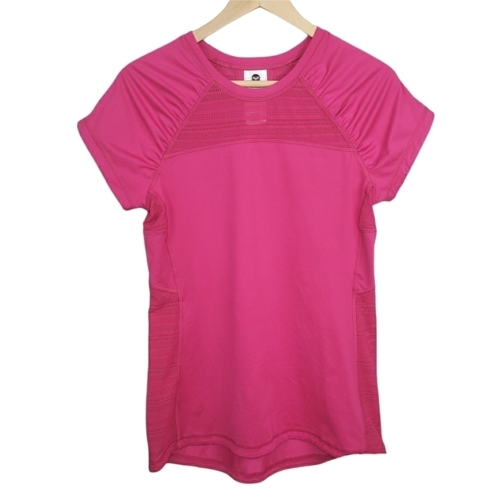 ROXY Stretch Endurance Short Sleeve Workout Top Pink Size L